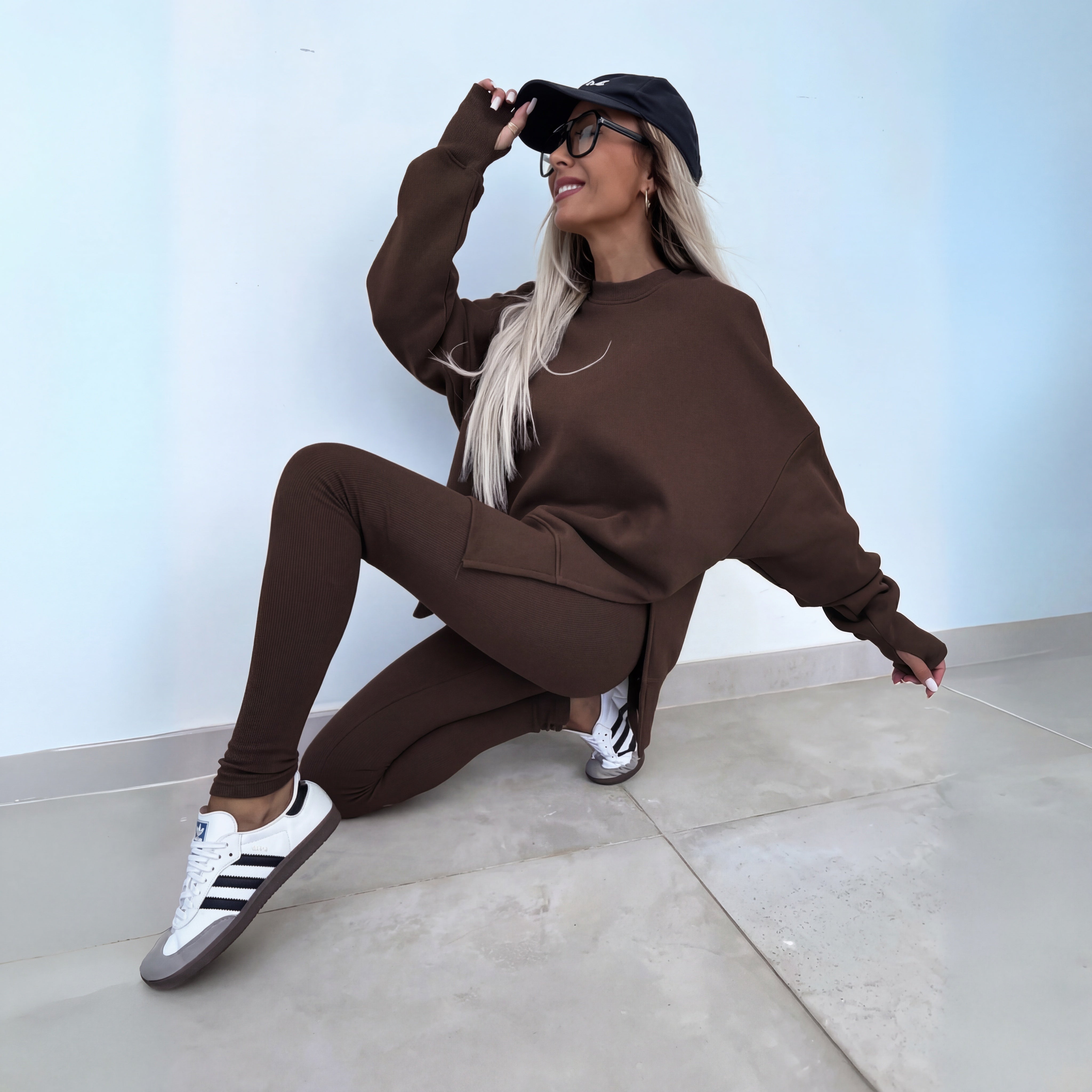 Abril | Conjunto Sudadera Sin Capucha Mujer Oversize Leggings