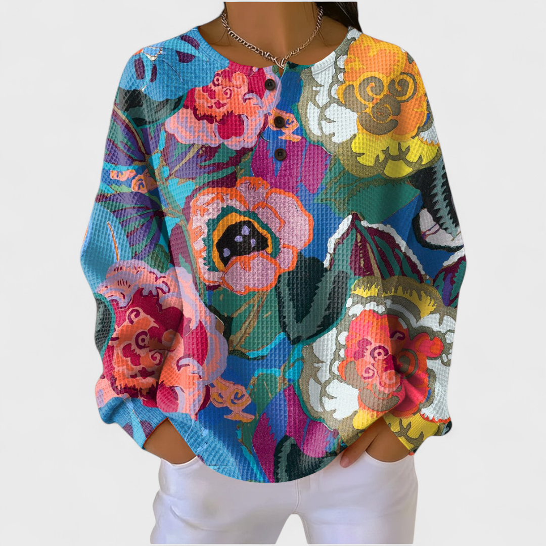 Abril | Sudadera Sin Capucha Mujer Estampado Navideño Manga Larga