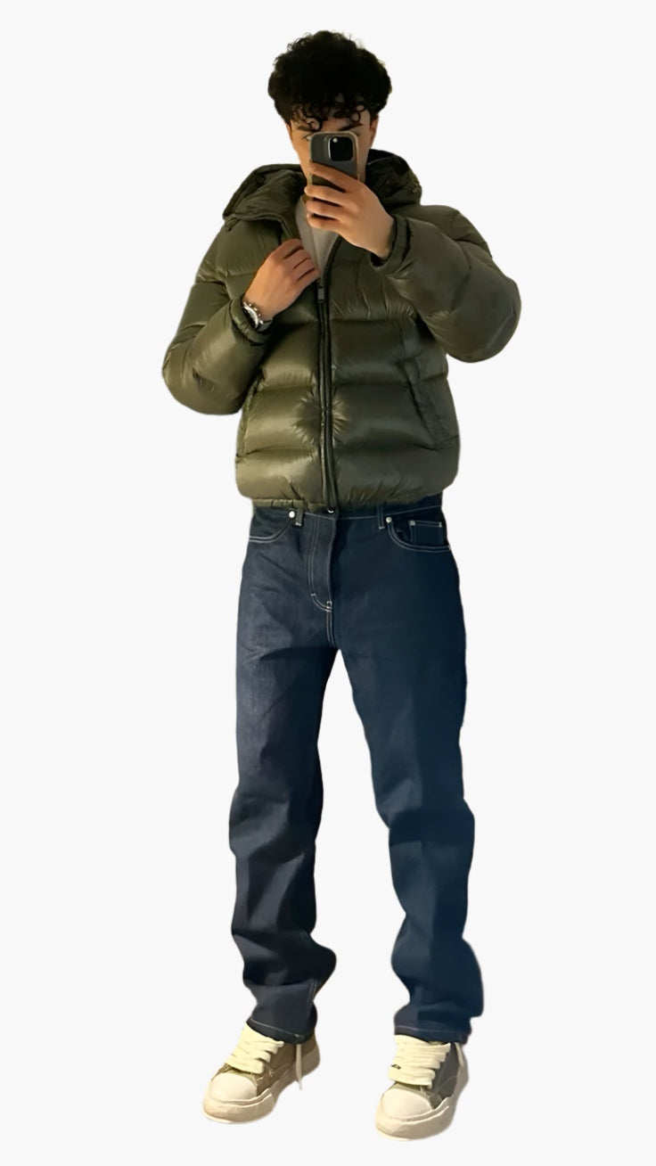 Adrián | Chaqueta de Plumas Hombre con Capucha Acolchada