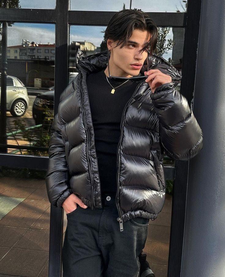Adrián | Chaqueta de Plumas Hombre con Capucha Acolchada