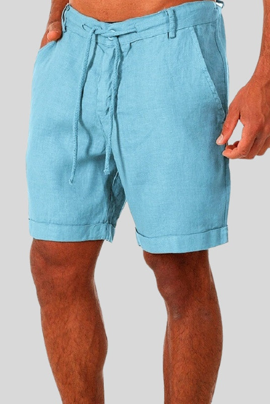 Adrián | Pantalón Corto de Lino Hombre Cintura Ajustable