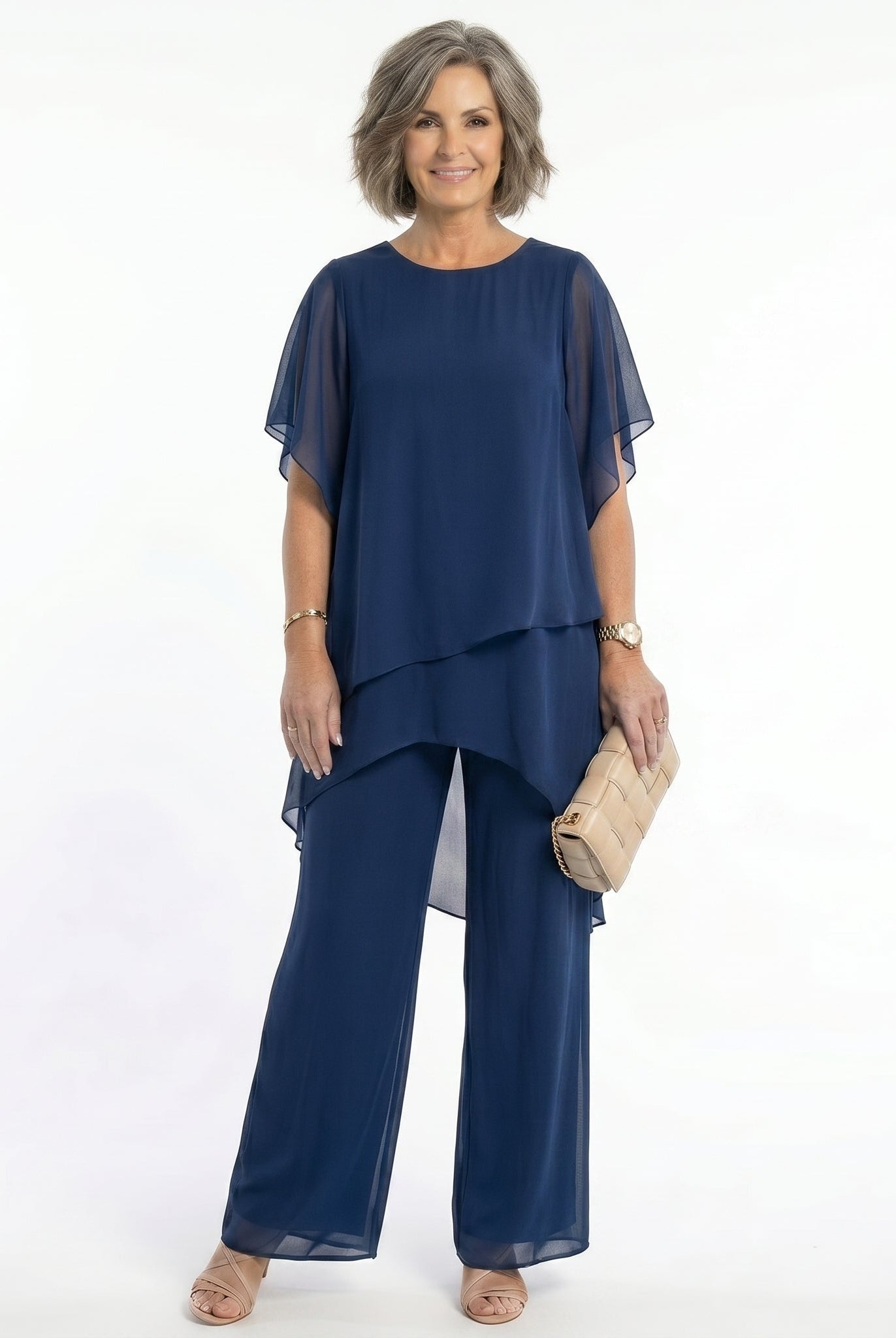 Ainhoa | Conjunto Elegante de Ceremonia Mujer Túnica Asimétrica