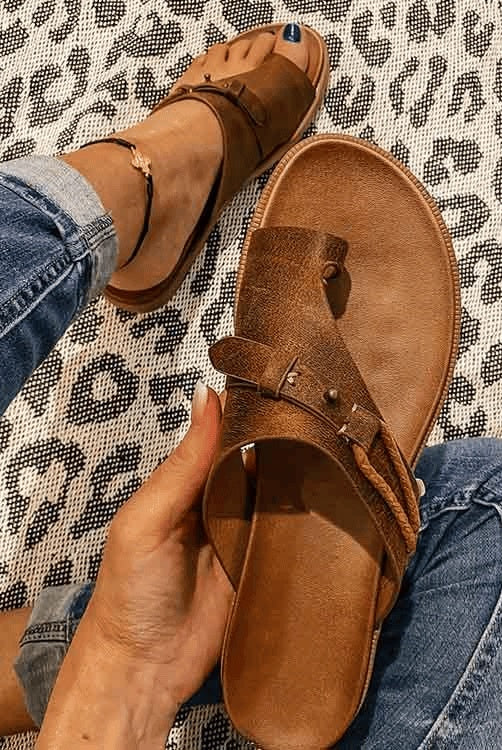 Ainhoa | Sandalias Planas con Hebilla Tipo Birkenstock Mujer