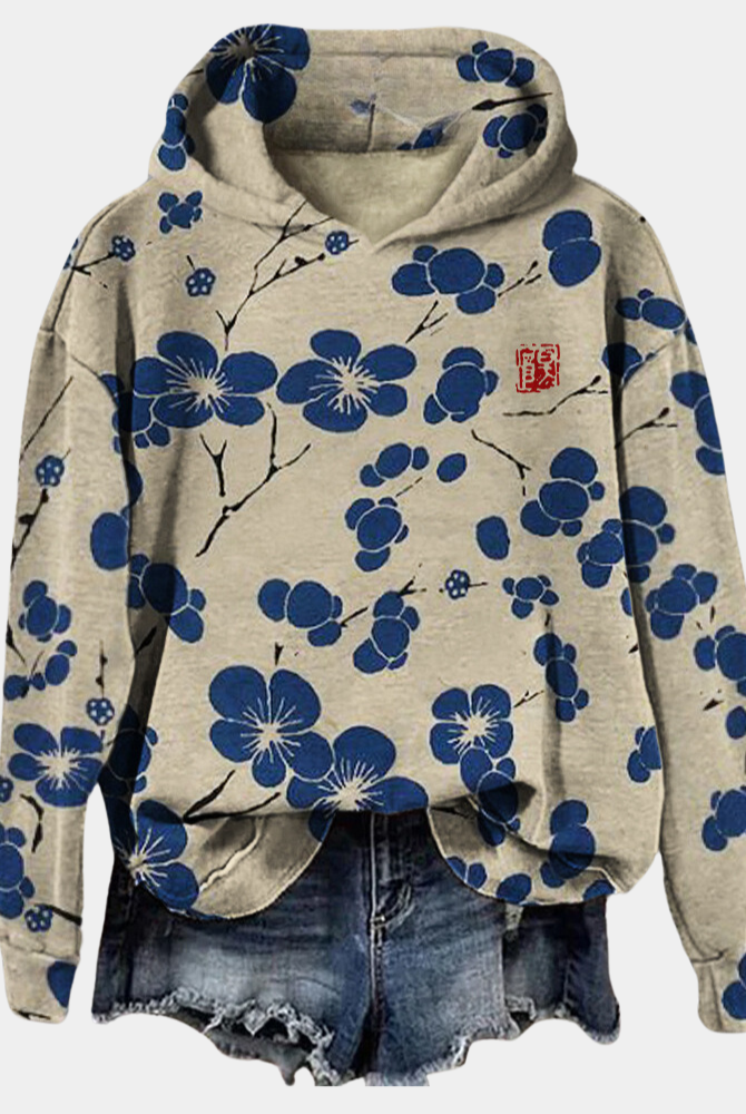 Aitana | Sudadera con Capucha Estampado Floral Mujer Oversize