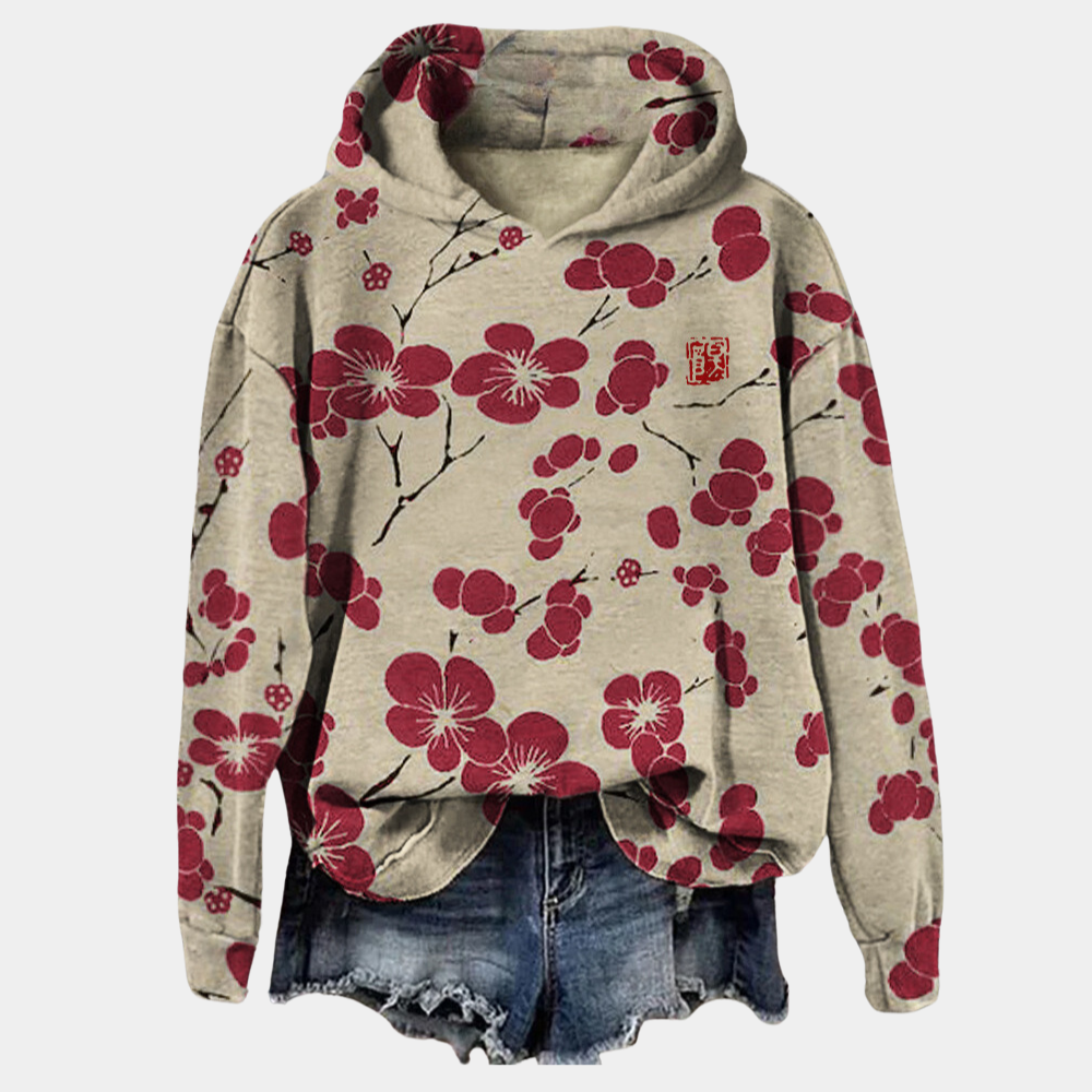 Aitana | Sudadera con Capucha Estampado Floral Mujer Oversize