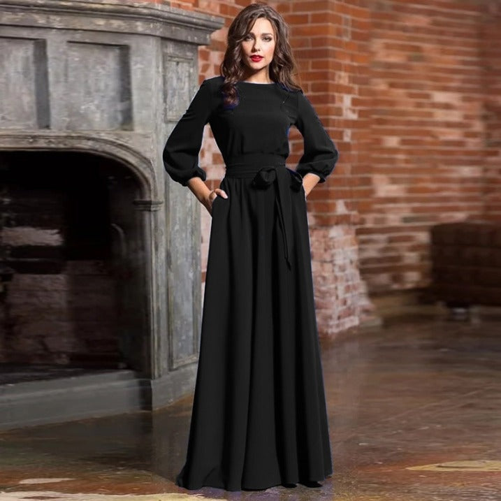 Aitana | Vestido de Novia Sencillo Largo Mujer Manga Cinturón