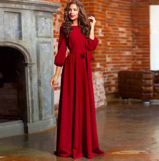 Aitana | Vestido de Novia Sencillo Largo Mujer Manga Cinturón
