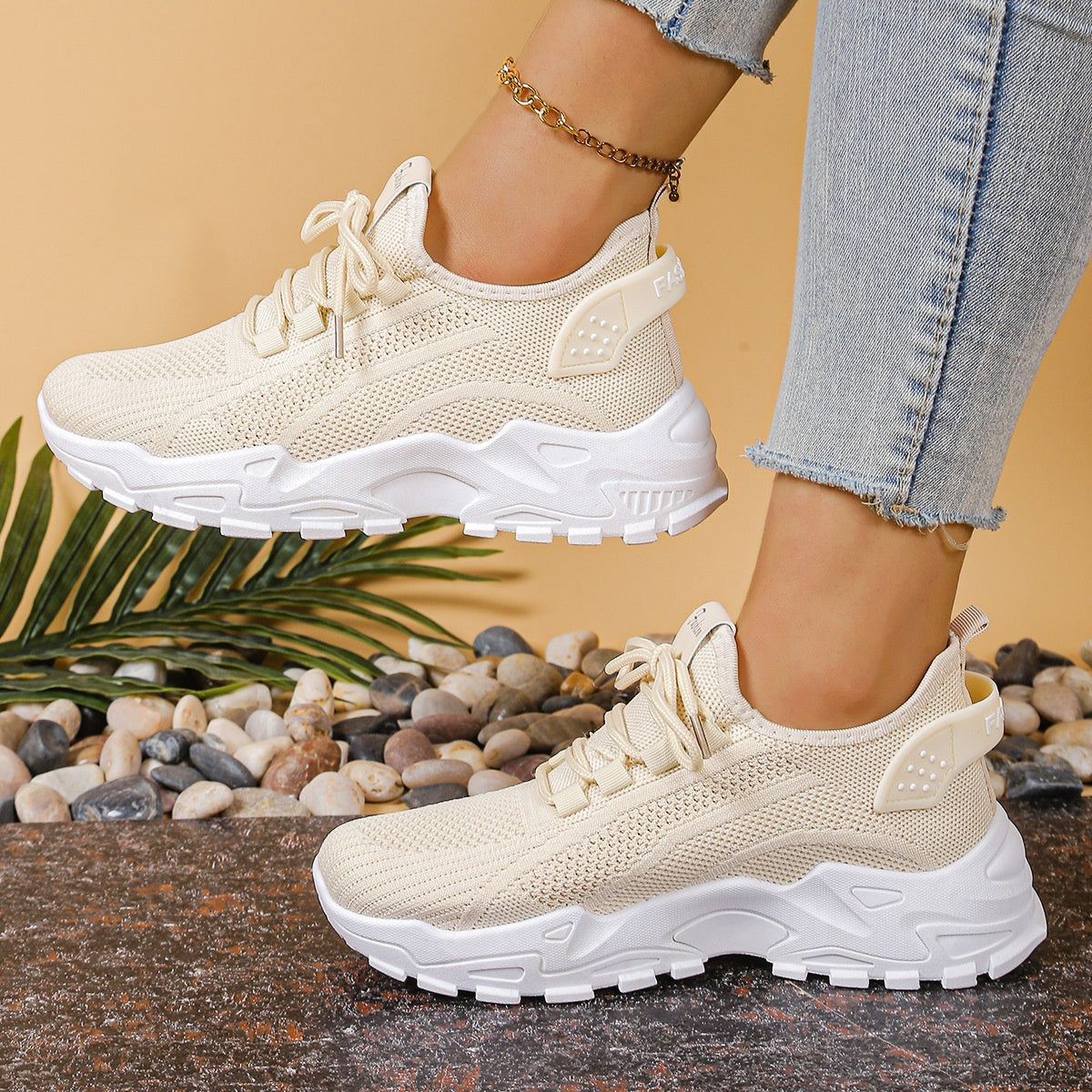 Aitana | Zapatillas de Deporte Mujer Suela Gruesa Tejido Mesh