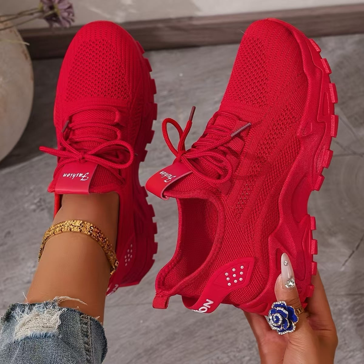 Aitana | Zapatillas de Deporte Mujer Suela Gruesa Tejido Mesh