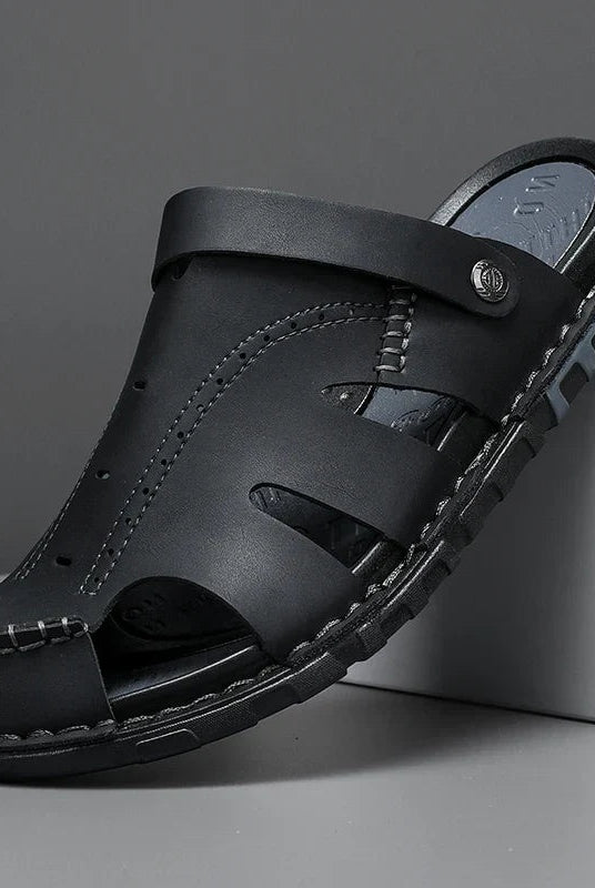 Aitor | Mules de Cuero Cerrado Hombre Costura Artesanal