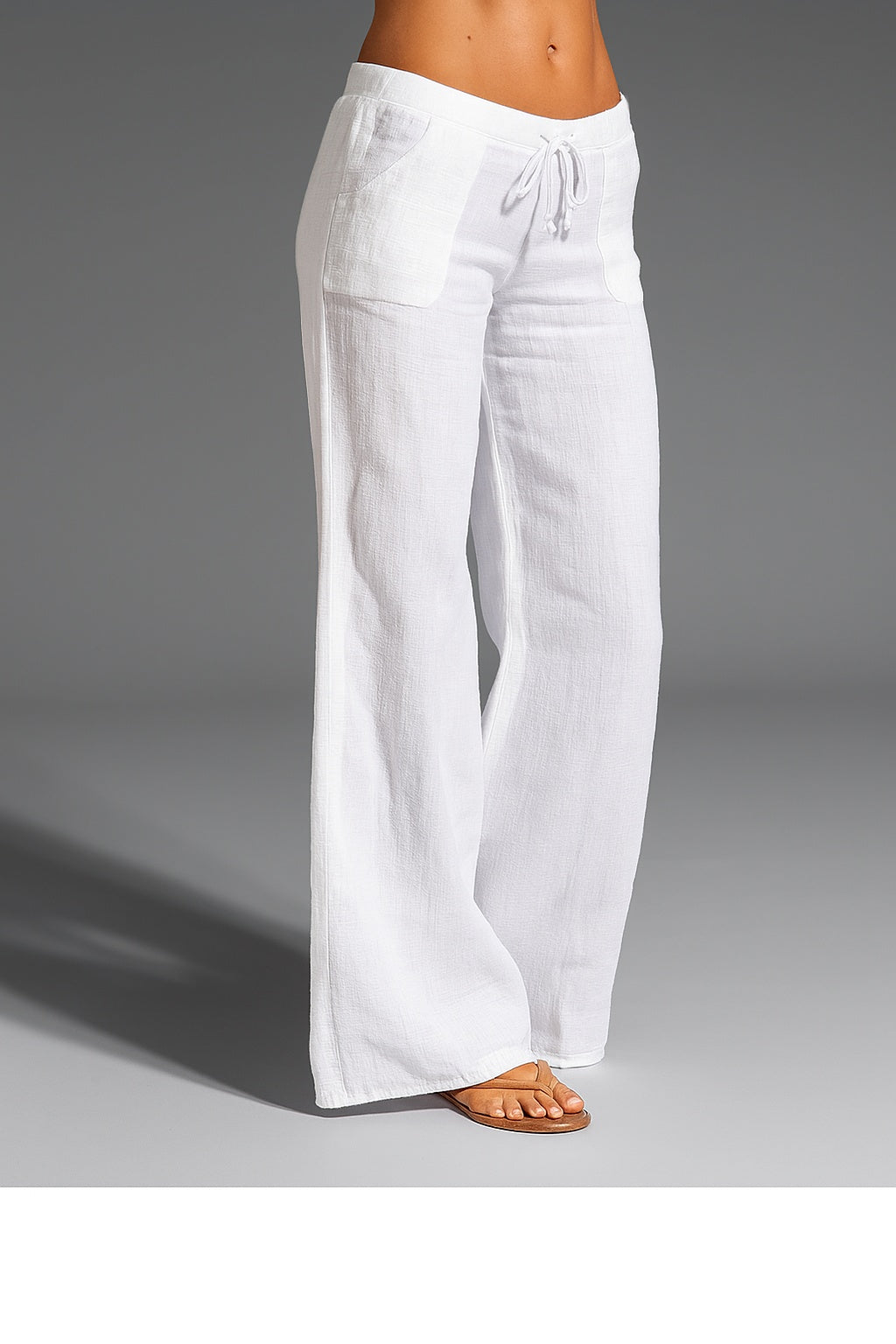 Alba | Pantalón de Lino Palazzo Mujer Cintura Elástica