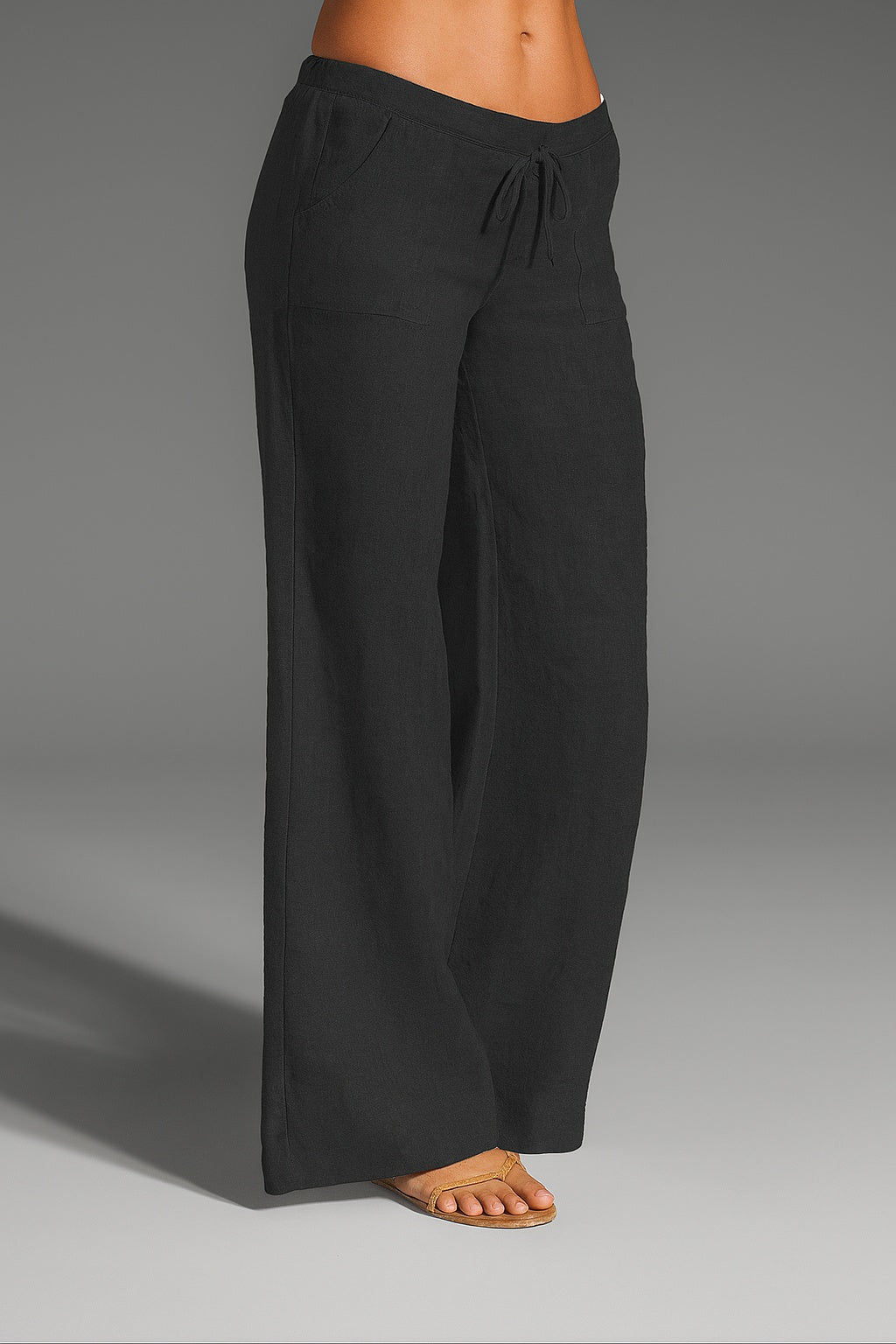 Alba | Pantalón de Lino Palazzo Mujer Cintura Elástica