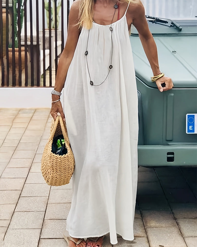Alba | Vestido Largo de Verano Tirantes Mujer Escote Redondeado