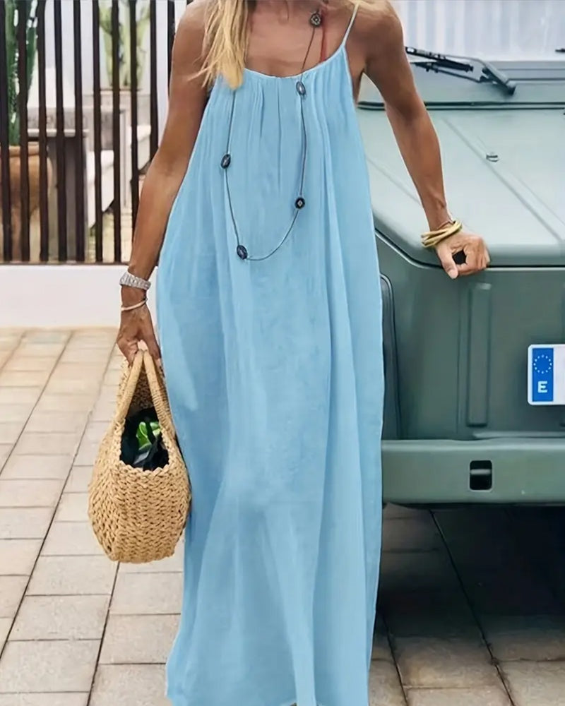 Alba | Vestido Largo de Verano Tirantes Mujer Escote Redondeado
