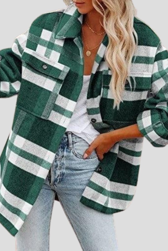 Alma | Camisa de Cuadros Oversize Mujer Manga Larga Bolsillos