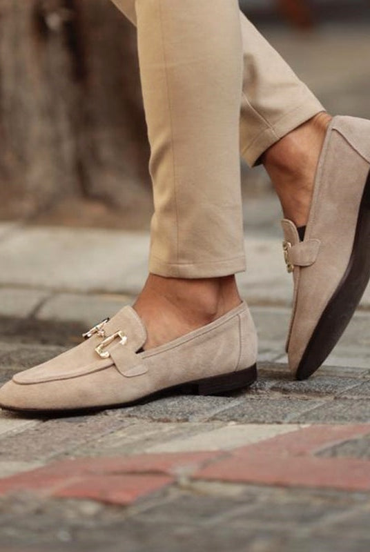 Álvaro | Mocasines de Ante Hombre Sin Cordones Hebilla