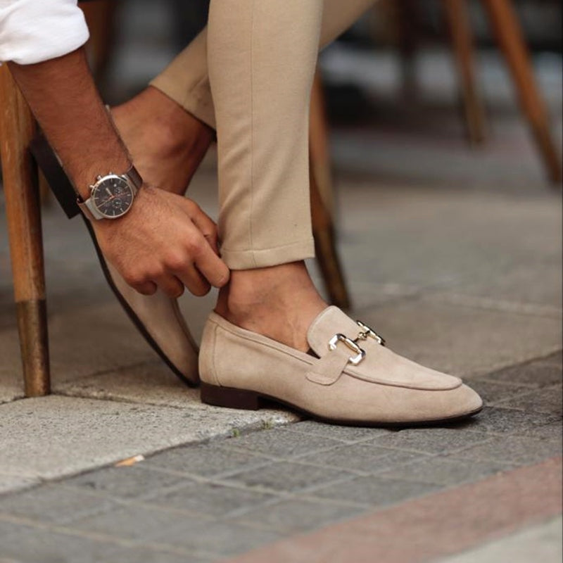 Álvaro | Mocasines de Ante Hombre Sin Cordones Hebilla