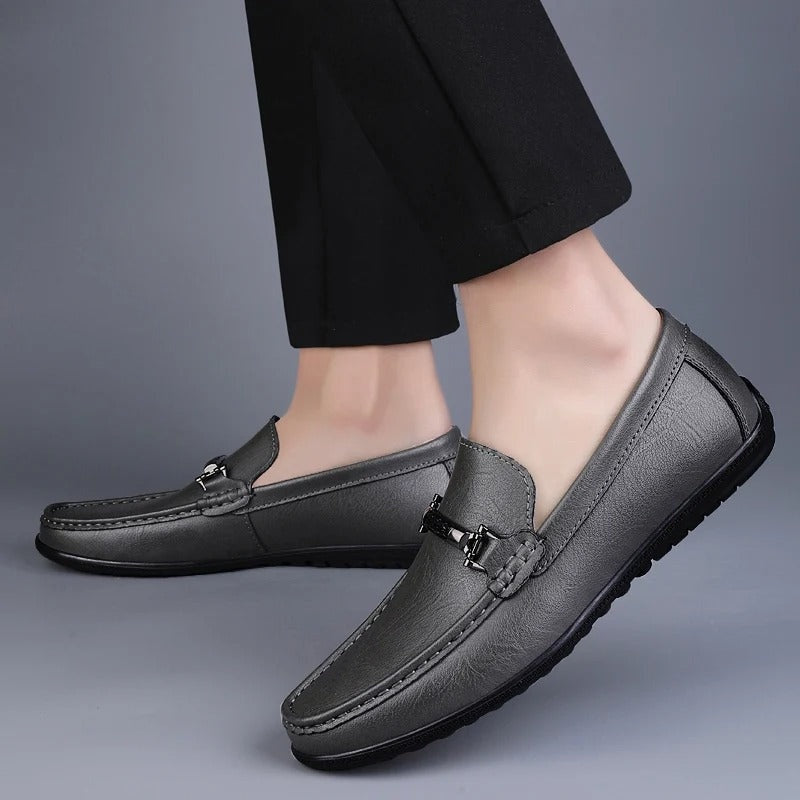 Álvaro | Mocasines de Cuero Hombre Hebilla Metálica