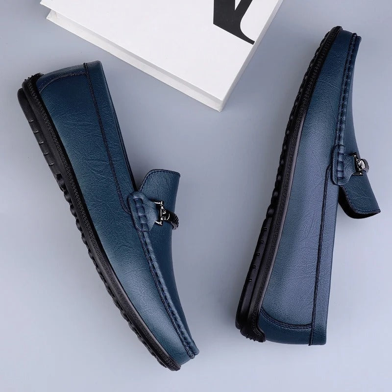 Álvaro | Mocasines de Cuero Hombre Hebilla Metálica