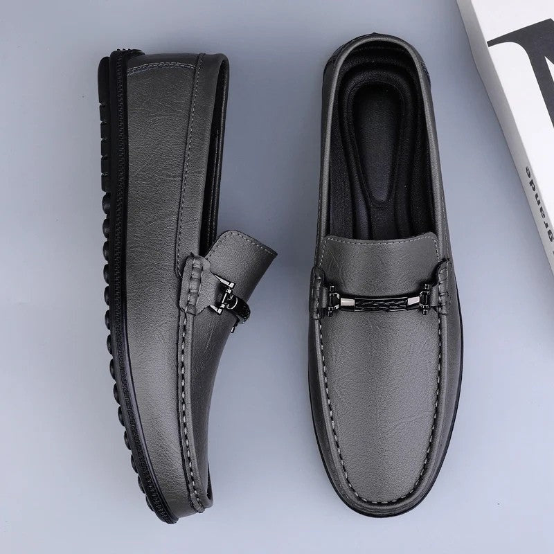Álvaro | Mocasines de Cuero Hombre Hebilla Metálica
