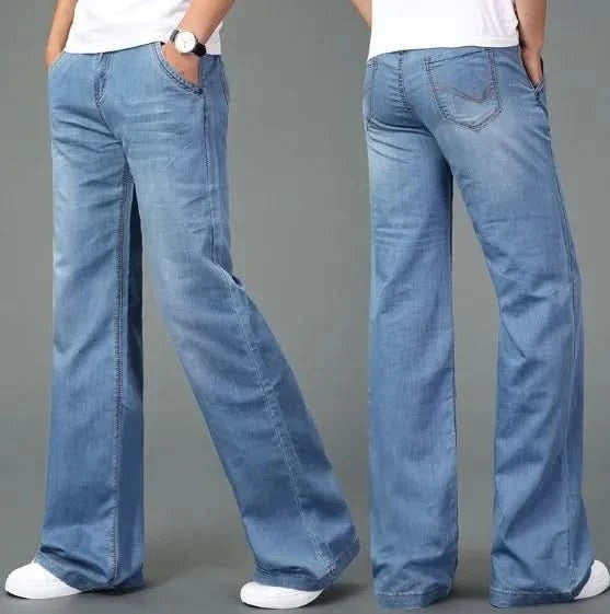 Álvaro | Vaqueros Anchos Hombre Flare Denim Pierna Acampanada