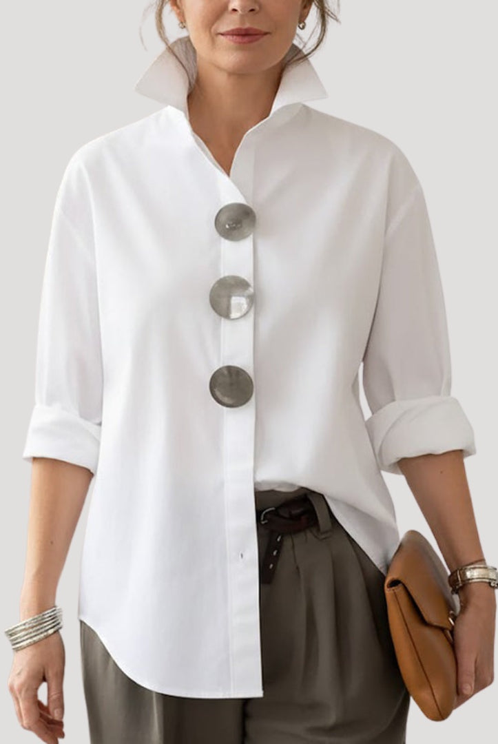 Amparo | Camisa Elegante de Botones Mujer Cuello Alto