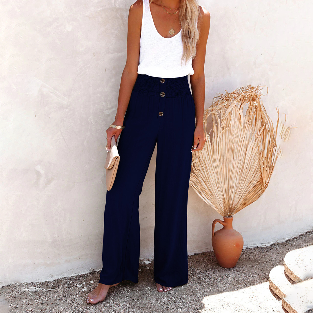 Amparo | Pantalón Palazzo de Cintura Alta Mujer Pierna Ancha