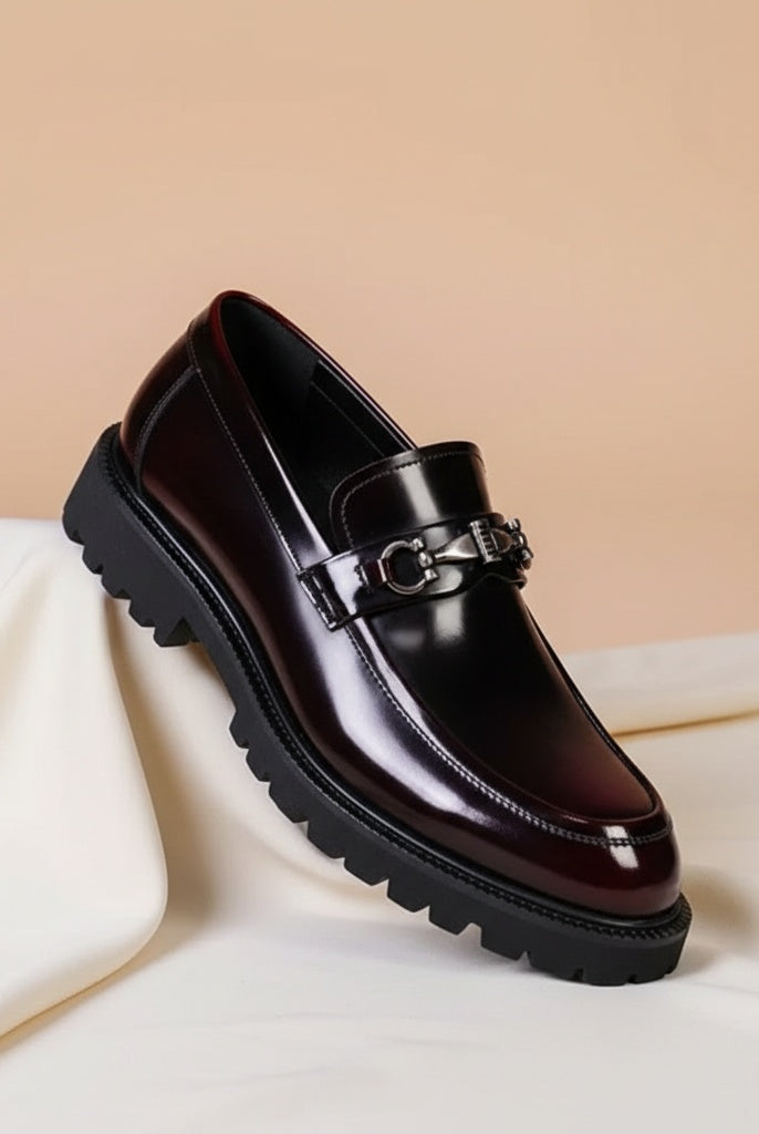 Andrés | Mocasines de Cuero con Hebilla Hombre Suela Track