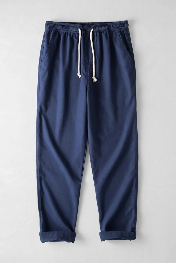 Andrés | Pantalón de Lino Hombre Cintura Elástica Cordón Pierna Ancha