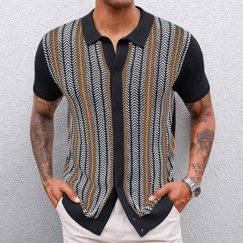 Andrés | Polo de Punto Estampado Hombre Botones Completo