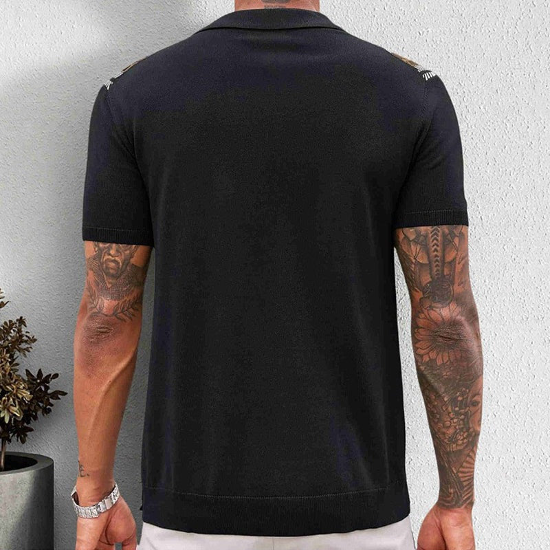 Andrés | Polo de Punto Estampado Hombre Botones Completo