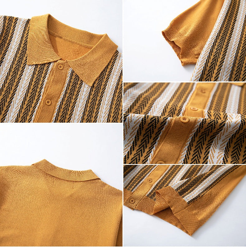 Andrés | Polo de Punto Estampado Hombre Botones Completo