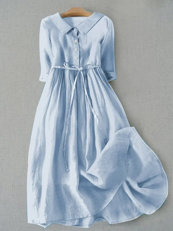 Rocío | Vestido Largo de Verano Floral Mujer Manga Corta Cinturón