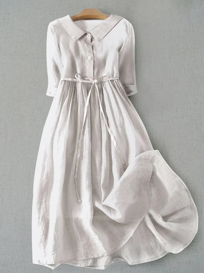 Rocío | Vestido Largo de Verano Floral Mujer Manga Corta Cinturón