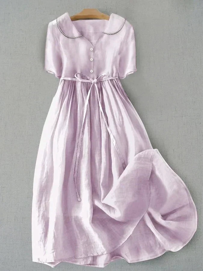 Rocío | Vestido Largo de Verano Floral Mujer Manga Corta Cinturón