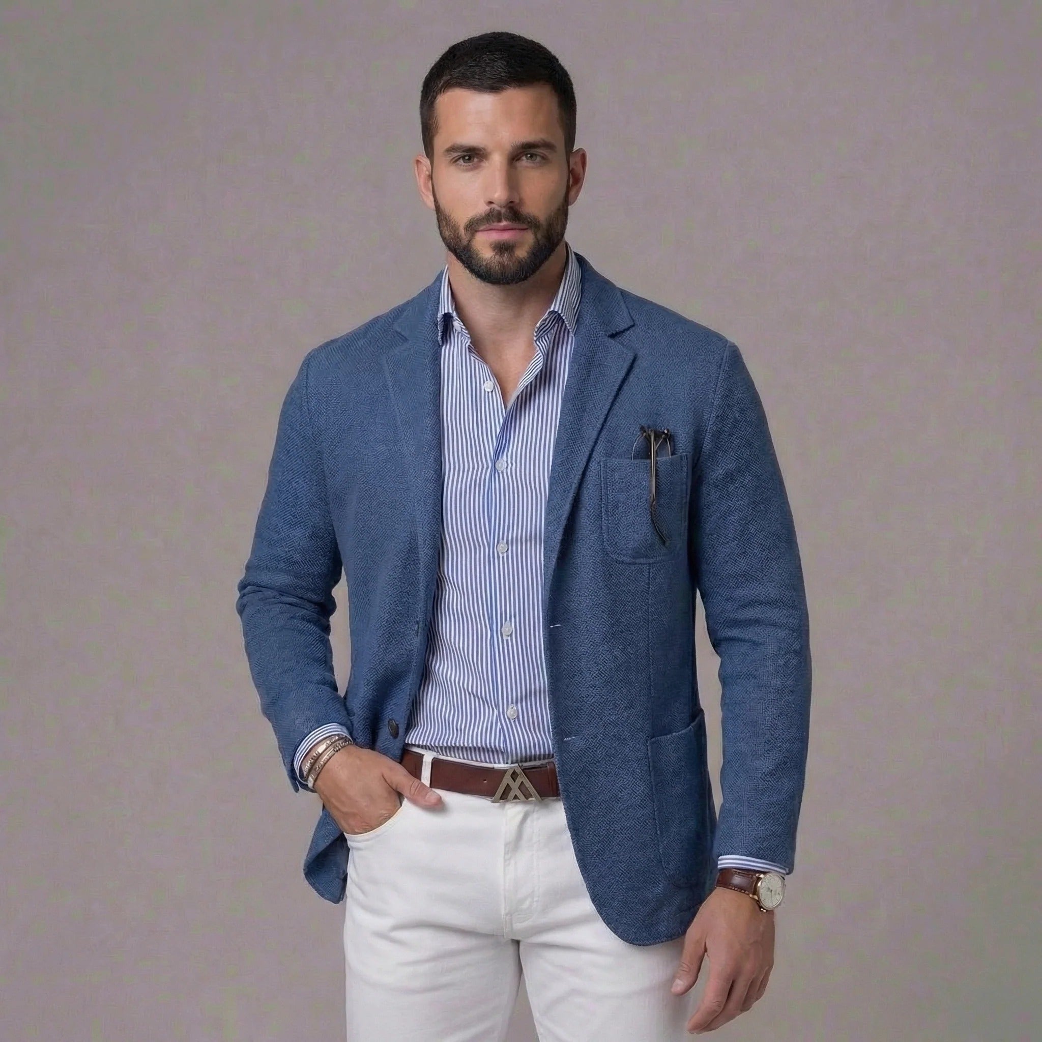 Arnau | Blazer de Lino Hombre Chaqueta Americana Sin Estructura