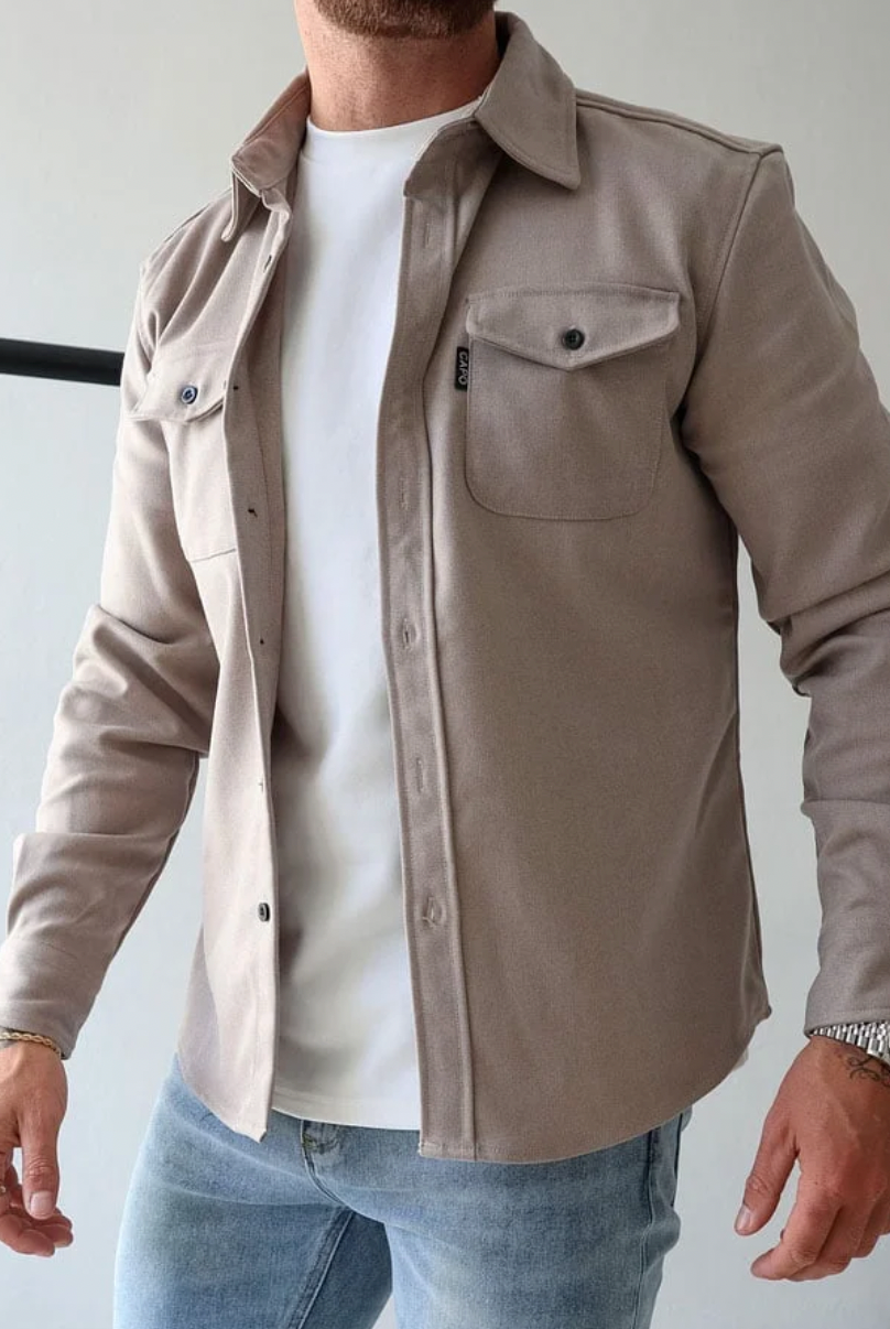 Arnau | Camisa Vaquera Hombre Manga Larga Bolsillo Pecho
