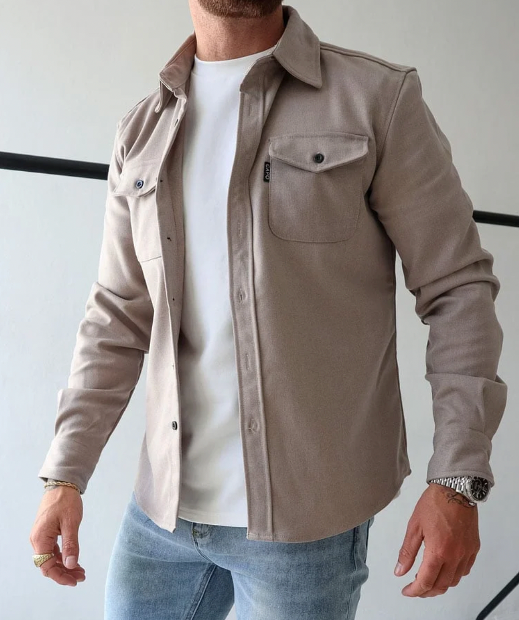 Arnau | Camisa Vaquera Hombre Manga Larga Bolsillo Pecho