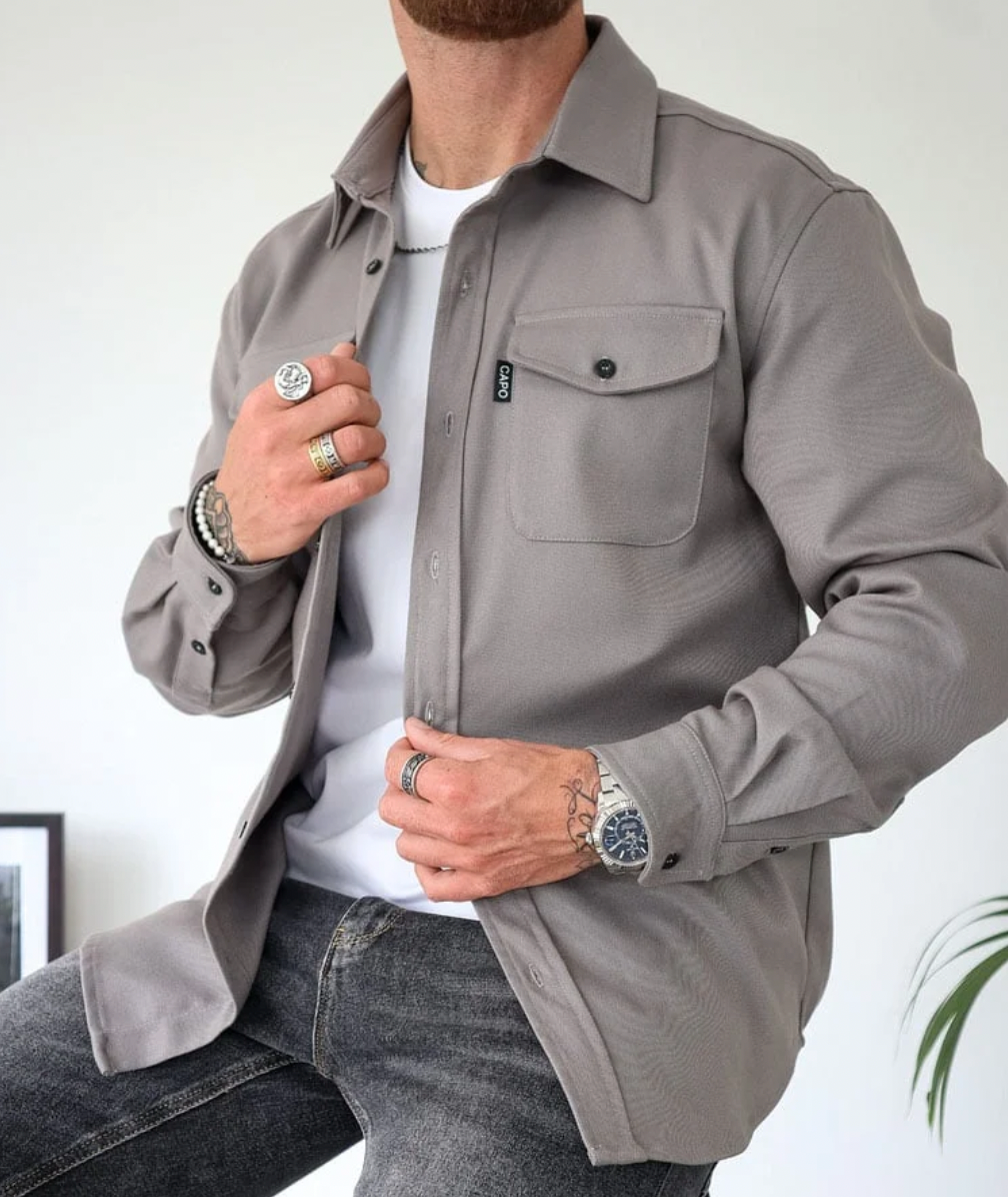 Arnau | Camisa Vaquera Hombre Manga Larga Bolsillo Pecho