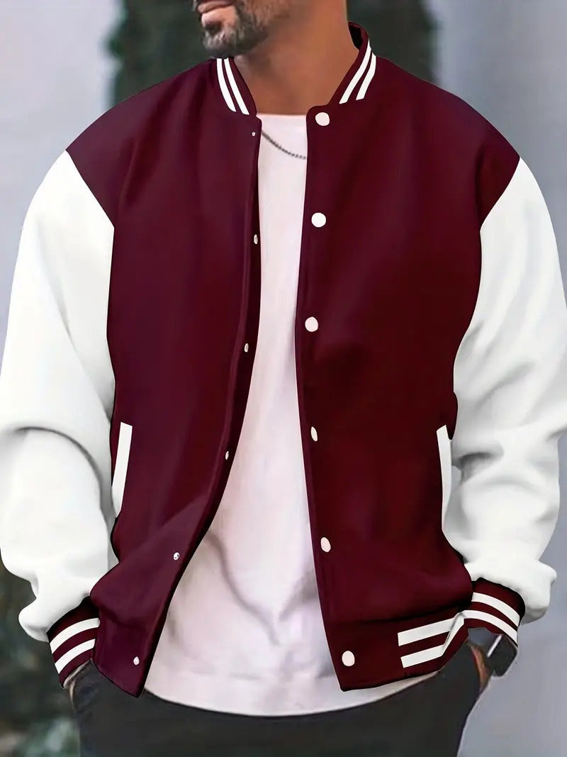 Arnau | Varsity Jacket Hombre Bicolor Botones a Presión