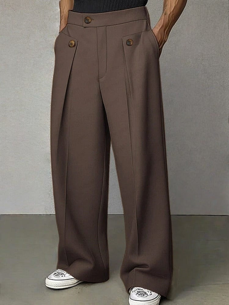 Arturo | Pantalón de Pinzas Pierna Ancha Hombre Bolsillos Laterales