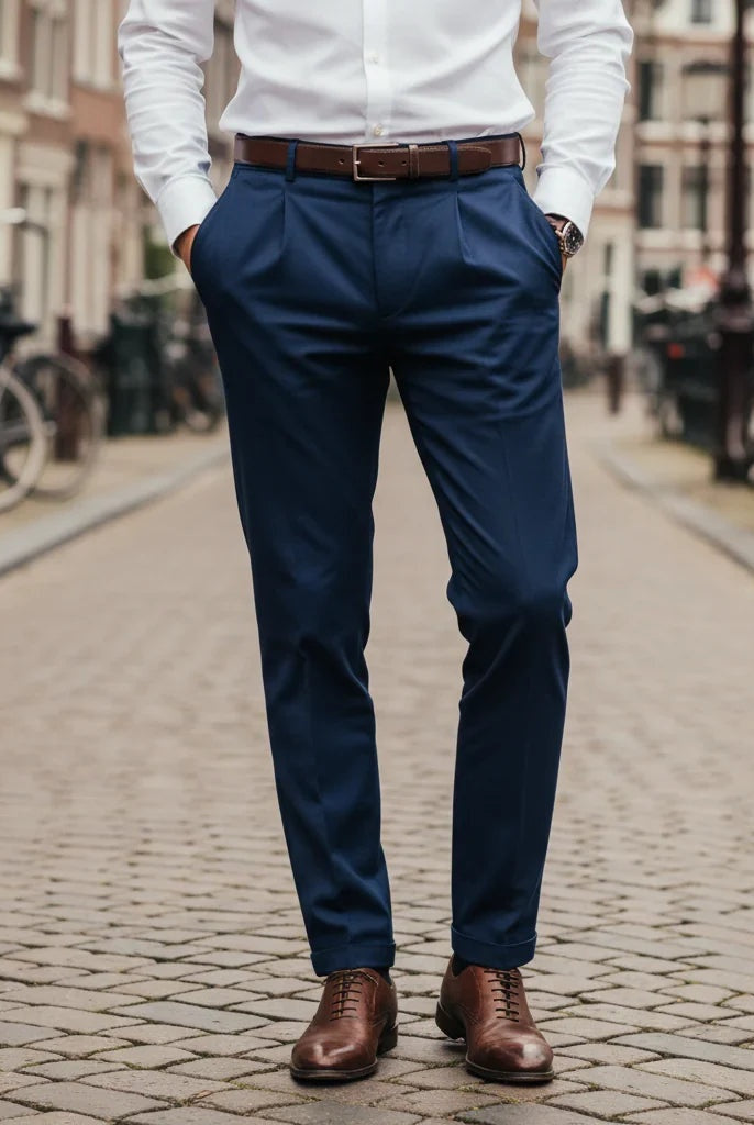 Arturo | Pantalón de Vestir con Pinzas Hombre Corte Slim