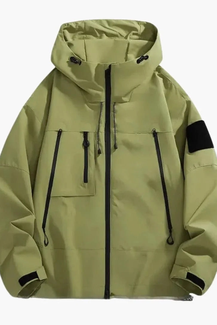 Asier | Chaqueta Cortavientos con Capucha Hombre Bolsillos Cremallera