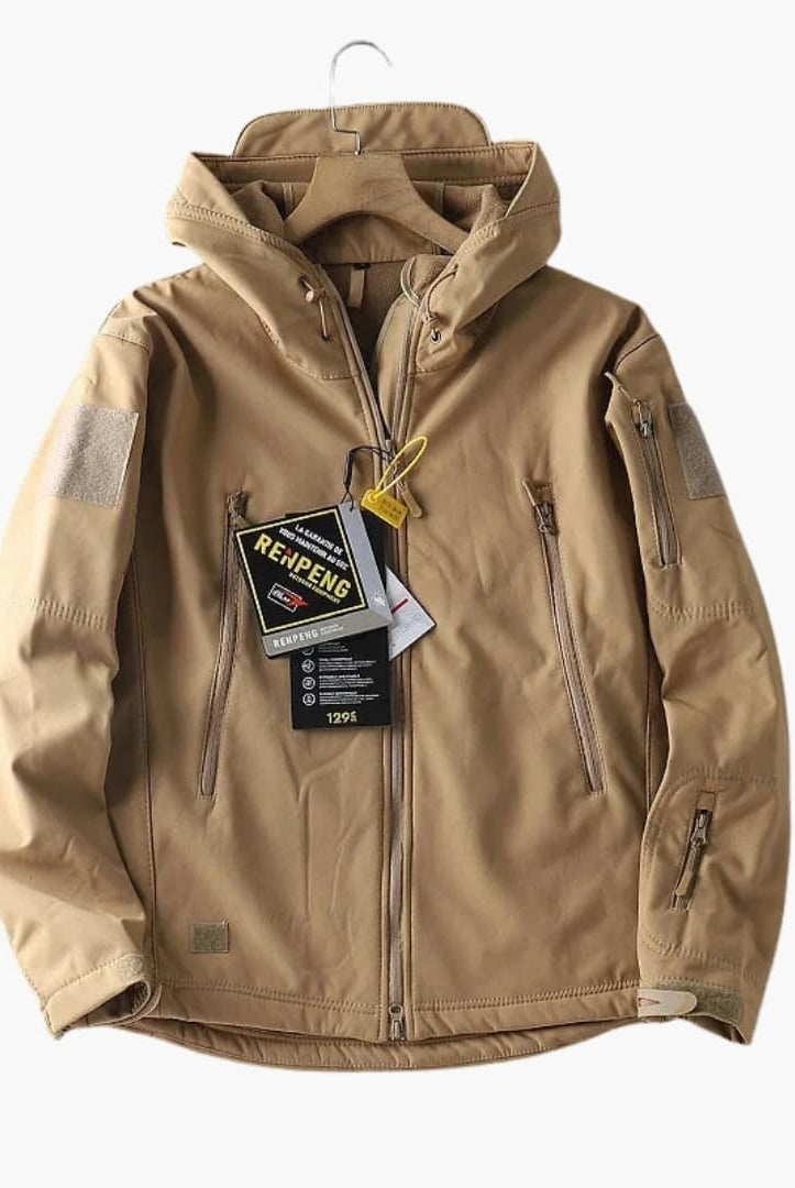 Asier | Chaqueta Softshell Hombre con Capucha Táctica Multipocket
