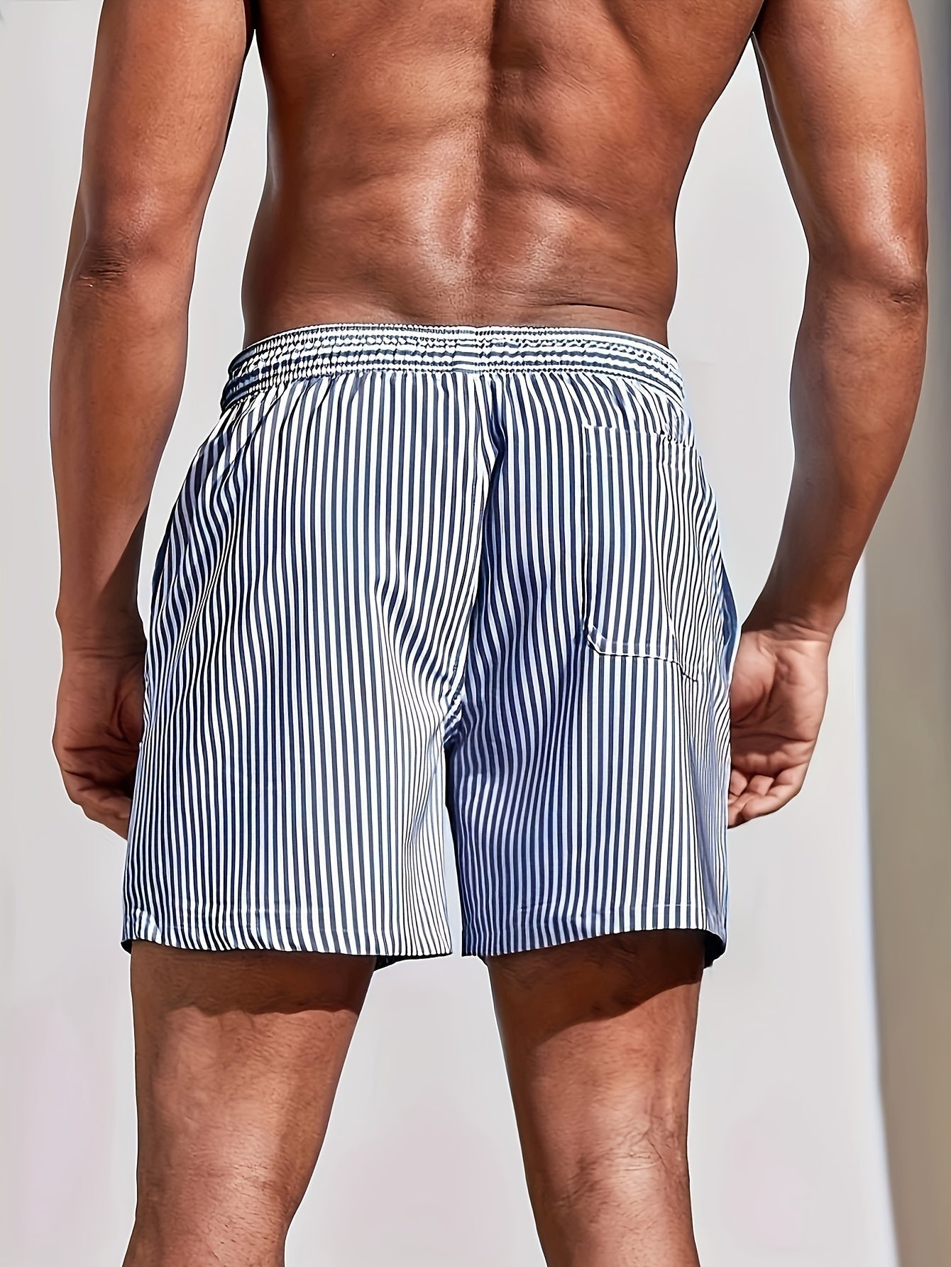 Bañador Corto Estampado Geométrico Hombre Cordón Ajustable