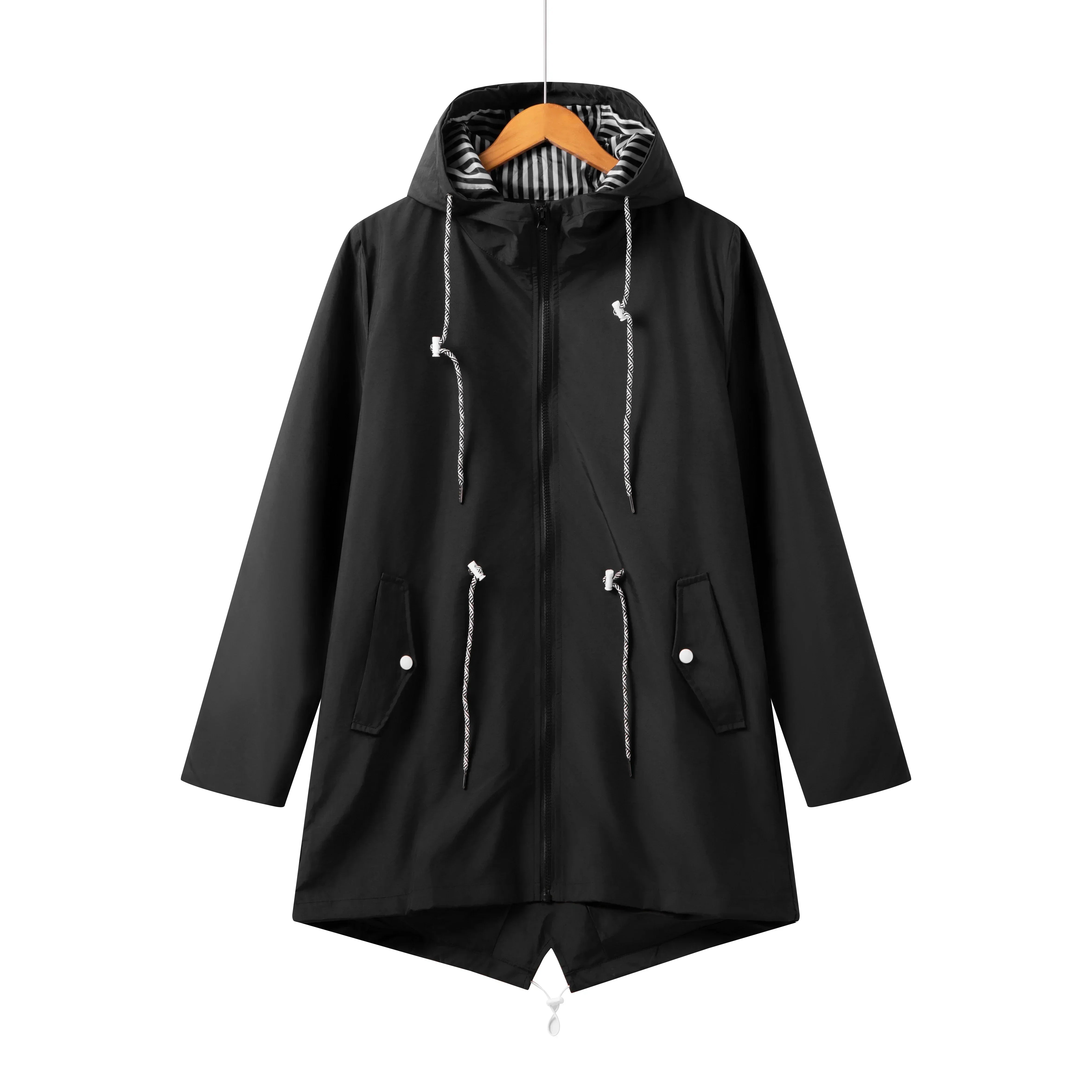 Beatriz | Chubasquero Impermeable Mujer con Capucha Cordón Ajustable