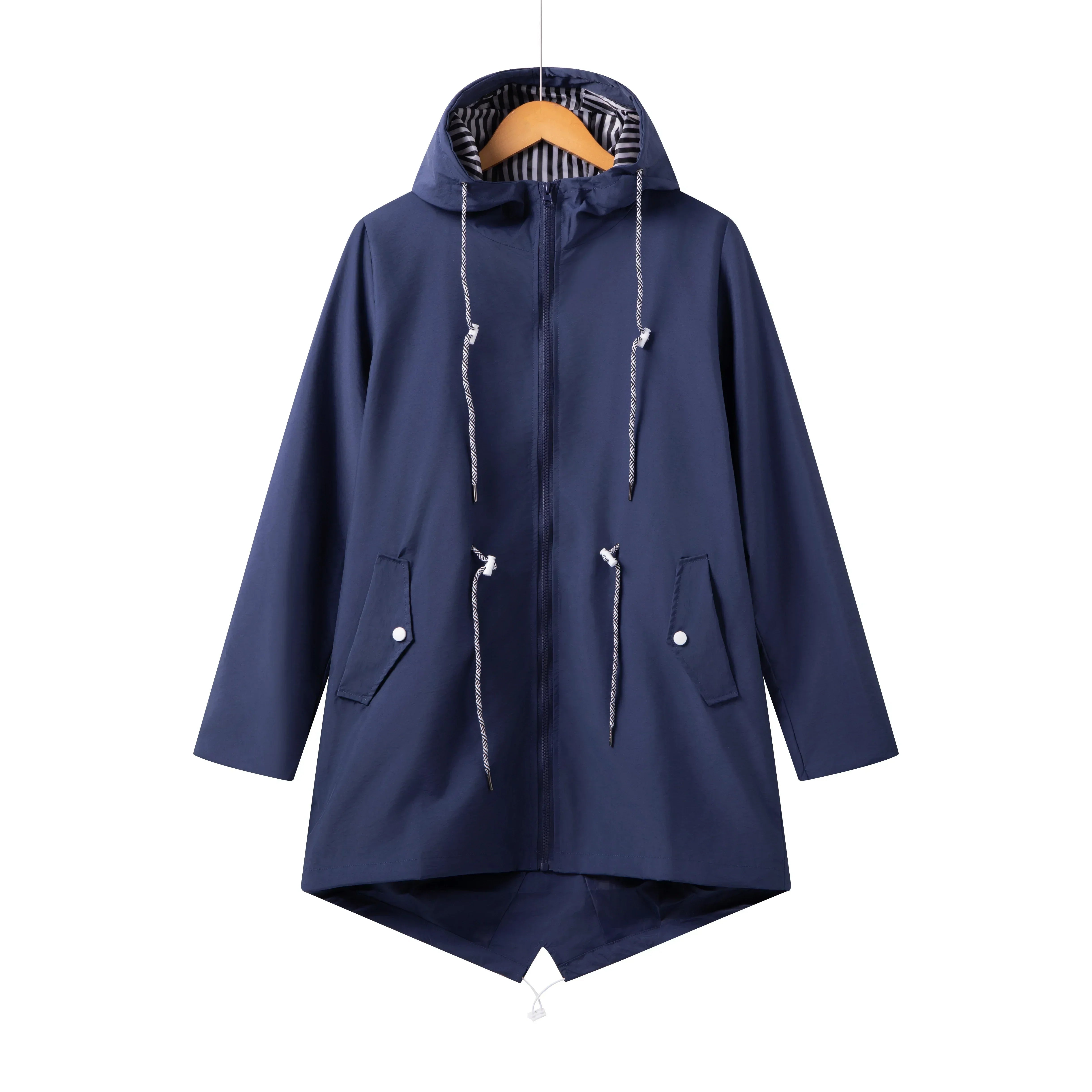 Beatriz | Chubasquero Impermeable Mujer con Capucha Cordón Ajustable
