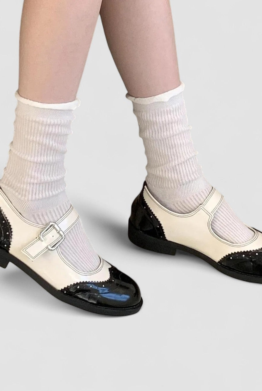 Beatriz | Mary Jane Shoes Mujer Charol Brogue Tacón Bajo