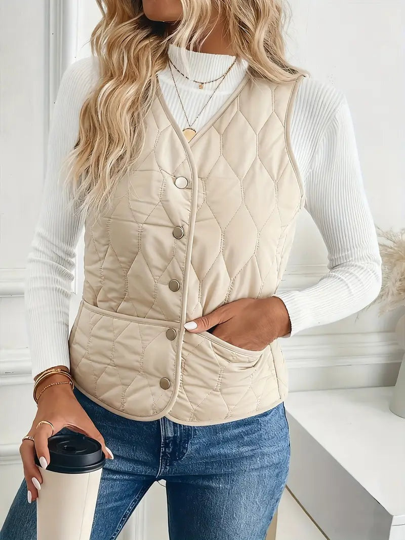 Berta | Chaleco Acolchado Mujer Forro Sherpa Reversible