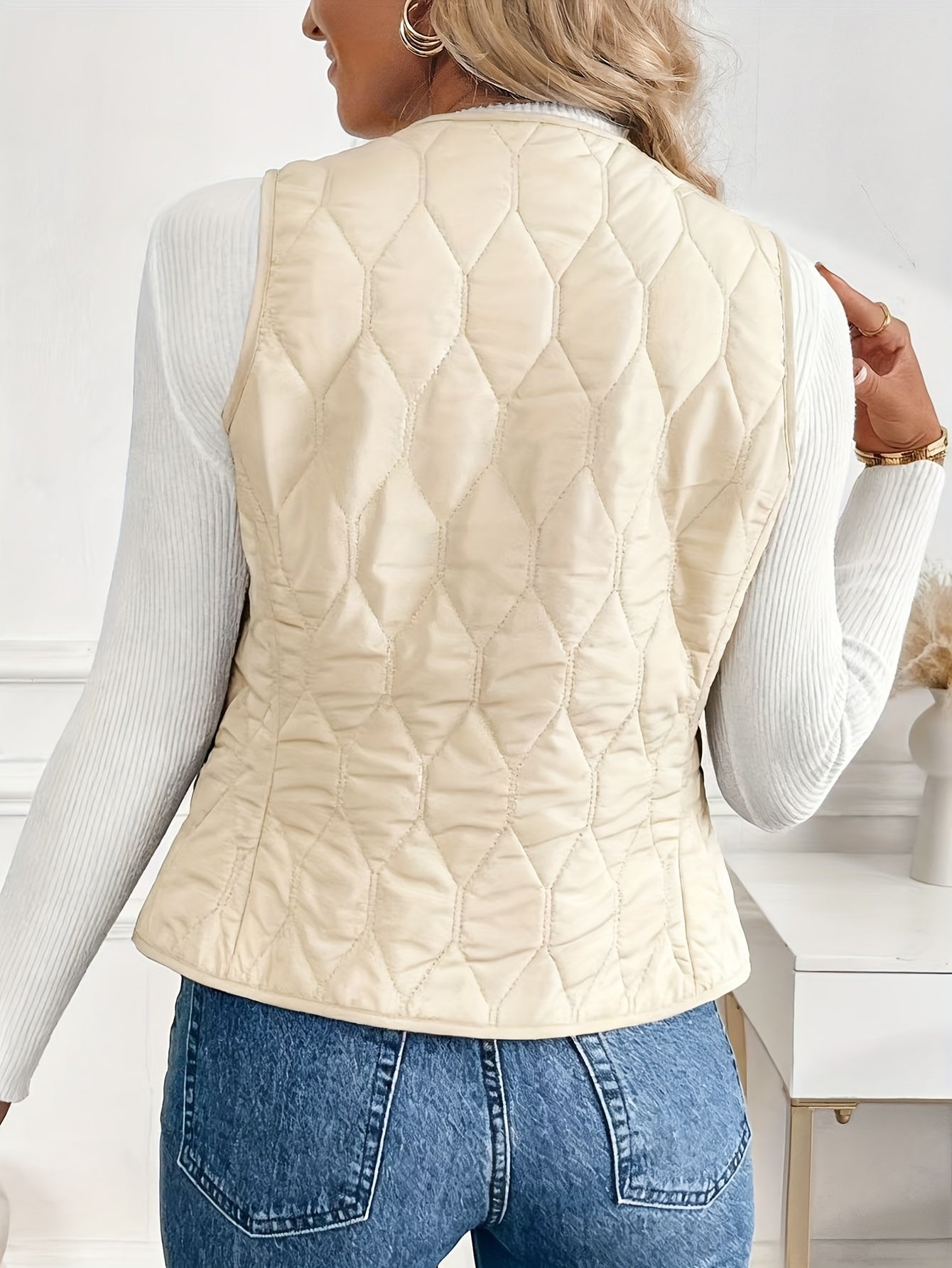 Berta | Chaleco Acolchado Mujer Forro Sherpa Reversible